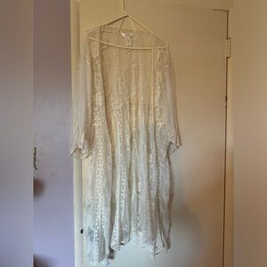 LC Lauren Conrad white lace duster